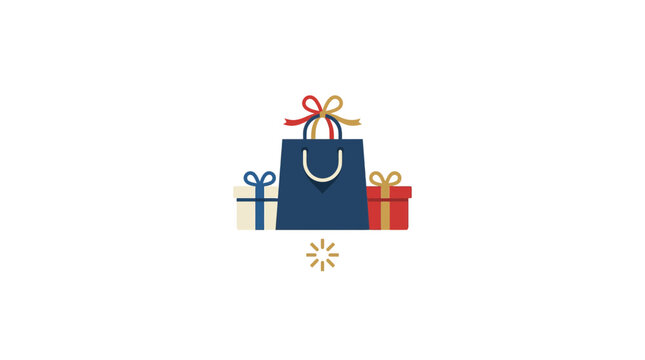 Colorful Gift Bags and Wrapped Presents with Decorative Bows
