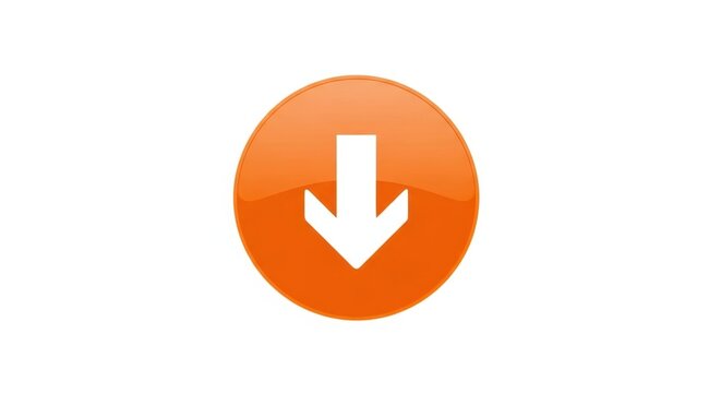 Orange download button icon
