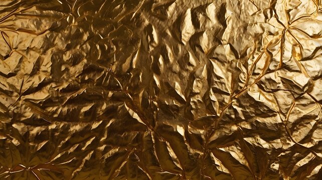 Crinkled Metallic Gold Foil Texture