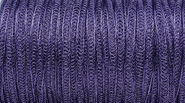Close up of purple paracord, intricate pattern and texture, camping and outdoor gear medical concept, texture background, copy space
