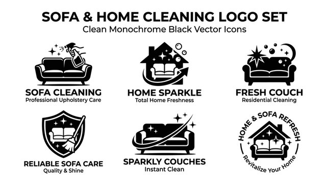 Sofa Cleaning Service Logo Icons.