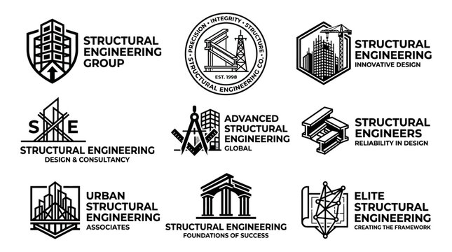 Structural engineering logos and icons.