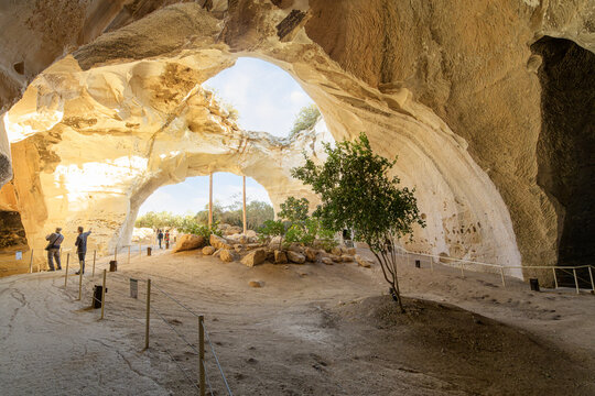 One of the larger Bell Caves in Beit Guvrin-Maresha National Park, a UNESCO World Heritage Site located in Israel's Judean Lowlands of Israel.