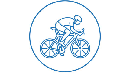 Obraz premium Cyclist Icon: Professional Athlete Riding a Road Bike in Motion, Sporty Silhouette