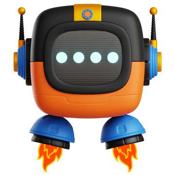 Processing Chatbot 3D Illustration