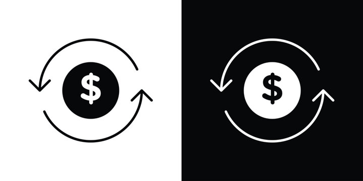 Refund icon outline pictogram pack