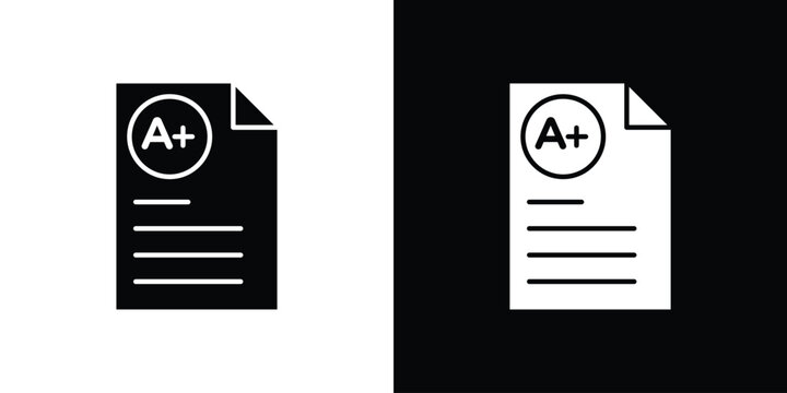 Report card icon outline pictogram pack