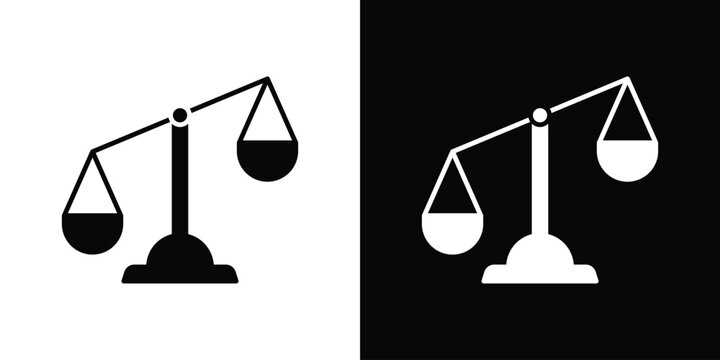 Scales of justice icon outline pictogram pack
