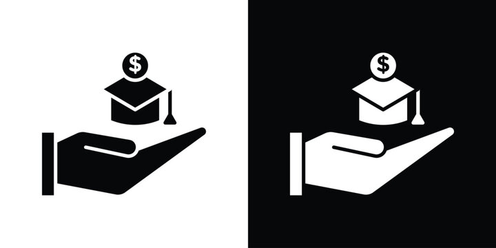 Scholarship fund icon outline pictogram pack