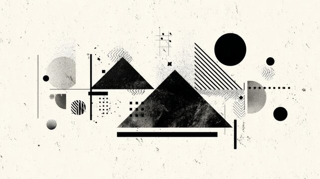 Minimal black and white abstract background with modern geometric graphic elements, clean monochrome design, contemporary minimal pattern, elegant contrast texture, corporate presentation backdrop, lu