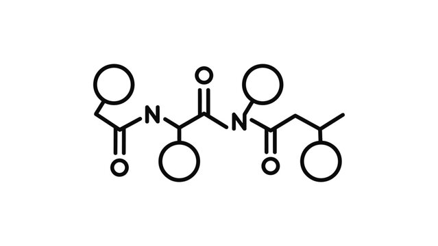 Chemical structural formula of a generic peptide or organic molecule with variable functional groups.