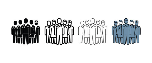 Obraz premium A group of medical professionals standing together in a line showing unity and teamwork