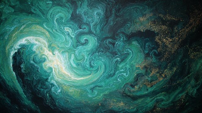 Earth with swirling teal energy and glowing night lights, abstract global planet illustration for science, space technology, environmental research, geographic visualization, digital earth, atmospheri