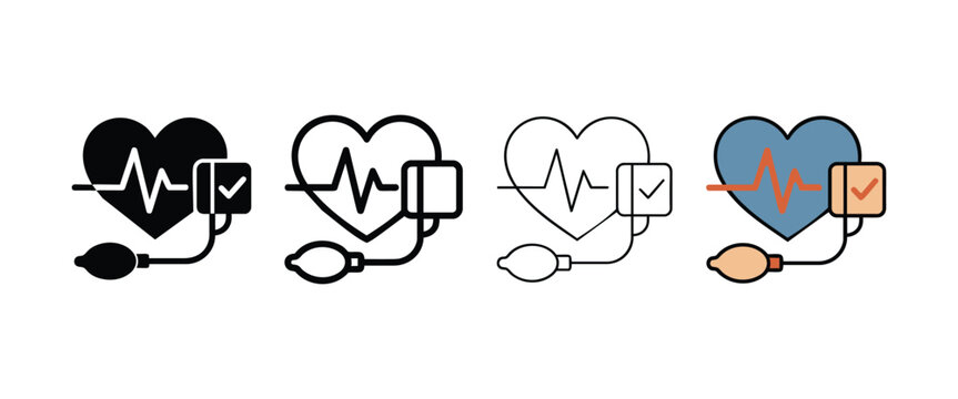Vector illustration of medical heartbeat monitoring device for checking blood pressure