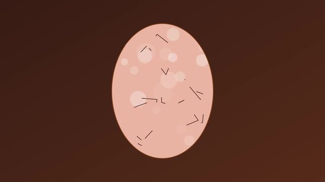 Abstract microscopic cell division animation with growing geometric lines and soft bokeh light orbs 4k