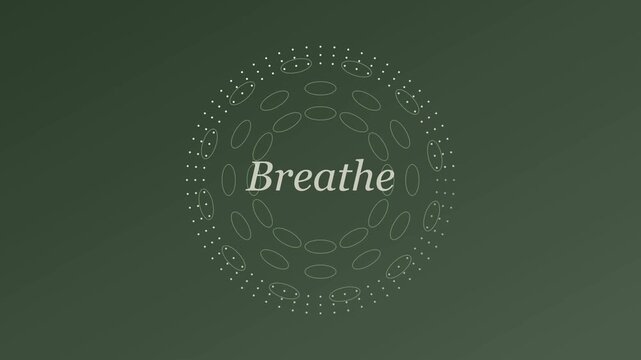 Breathe mindfulness meditation animation 4k background, with animated geometric, mandala pattern for, wellness and relaxation