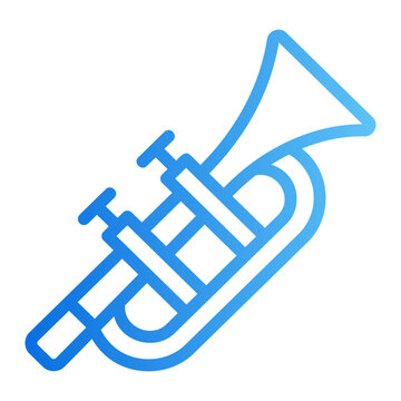 Trumpet Line Gradient Icon