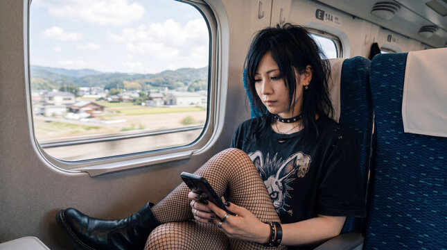 特急車内のバンギャル