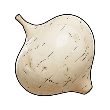 Jicama root vegetable isolated on transparent background
