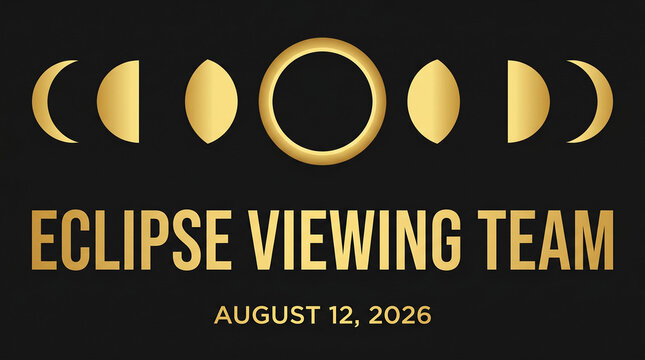 Eclipse Viewing Team 2026 logo with moon phase illustrations.