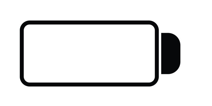 Minimal low battery outline icon symbol.