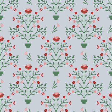 Folk art floral vector design
