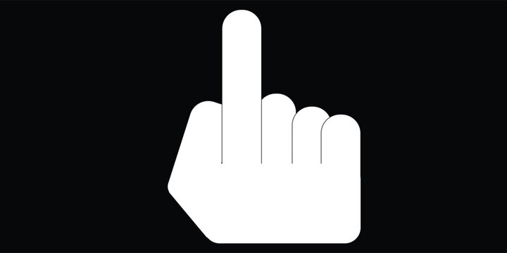 White hand icon showing middlefinger gesture.