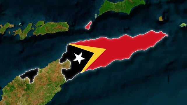 East Timor Map Animation with National Flag Overlay