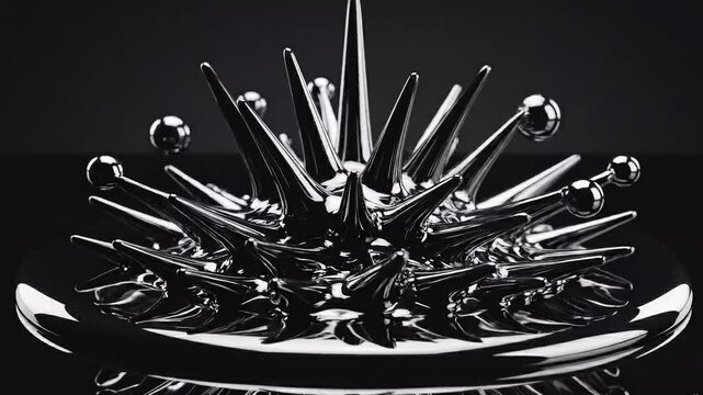 Dynamic Magnetic Ferrofluid Spikes Abstract Scientific Background