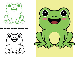 Fototapeta premium Cute Frog Cartoon Vector Illustration