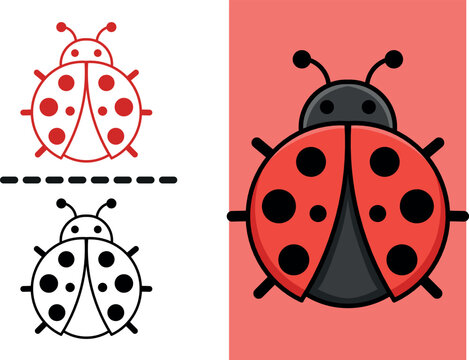 Cute Ladybug Cartoon Vector Illustration