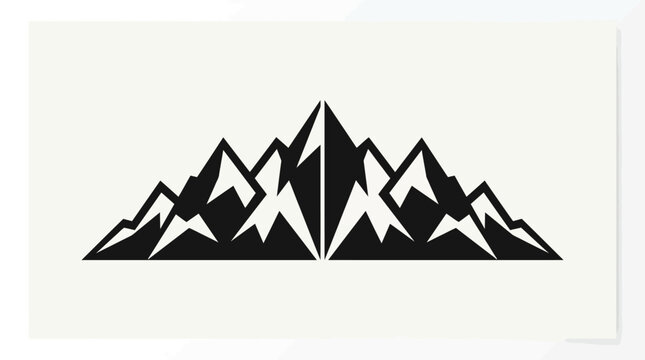 Abstract jagged mountain peaks mirrored vector logo icon.