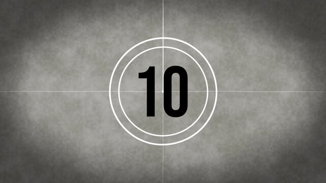 Real 8mm film leader countdown retro vintage cinema grain