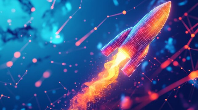 Digital. Rocket. Launch. Space. Technology. Innovation.