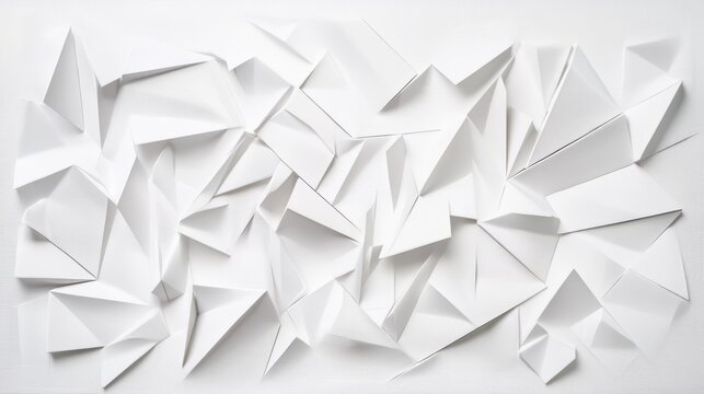 Origami. Abstract White Shapes. Paper Composition.