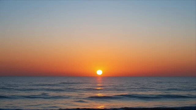 Sunset ocean sea horizon sky water nature background dusk sunrise calm tranquil seascape minimal view peaceful light reflection orange blue glow gentle wave texture scenic evening natural water