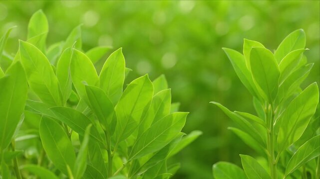 Lush leaf green plant nature background with fresh spring foliage in garden growth scene vibrant green leaf fresh foliage closeup natural texture eco wallpaper botany detail lush greenery