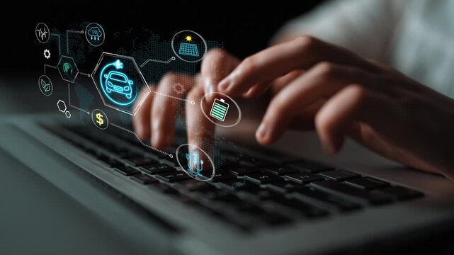 Futuristic Technology Interface with Digital Icons Displayed over a Keyboard during Data Analysis and Intelligent Automation Process. Entropy.