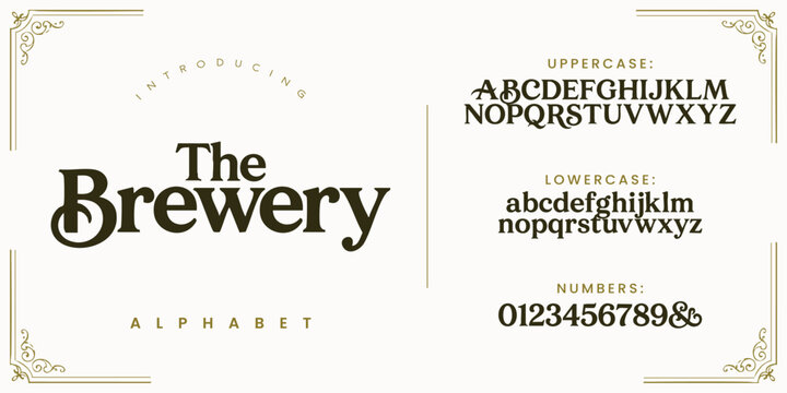 The Brewery bold vintage display font for craft beer label and traditional pub branding