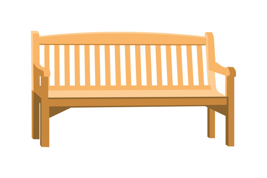 Minimalist illustration of a wooden bench