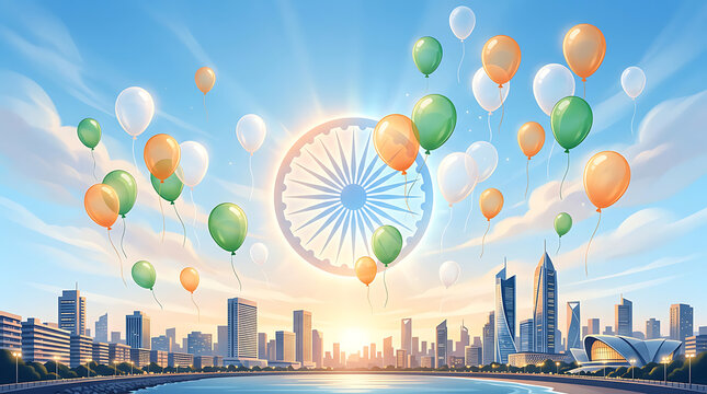 Colorful balloons floating in the air.