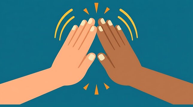 High five gesture between diverse hands representing teamwork