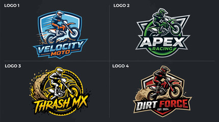 Collection of four motocross racing team logos © Egriva