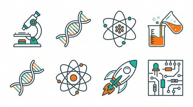 science stem education icon set