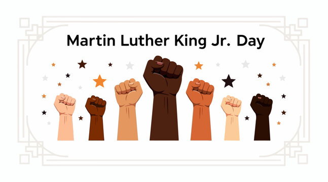 Martin Luther King Jr. Day fists raised in unity