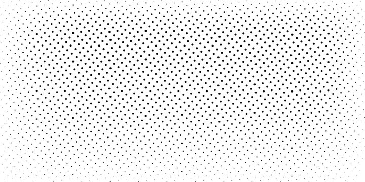Dotted halftone texture background. Black and white pop art gradient overlay. Fading grunge gritty noise wallpaper. Weathered pixelated comic backdrop. Vector bitmap subtle vanishing surface