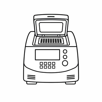 Modern laboratory thermal cycler for PCR experiments.