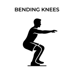Obraz premium Silhouette of a Man Performing Squat Exercise for Fitness.