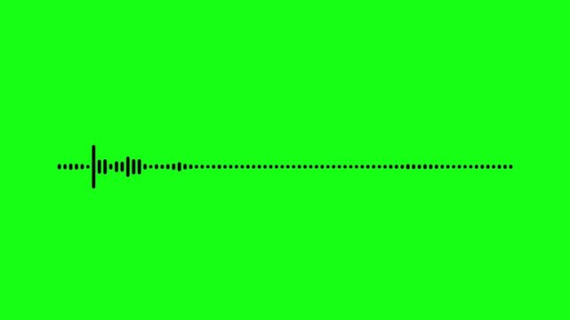 Vibrant green screen with dynamic sound wave animation and colorful confetti explosion