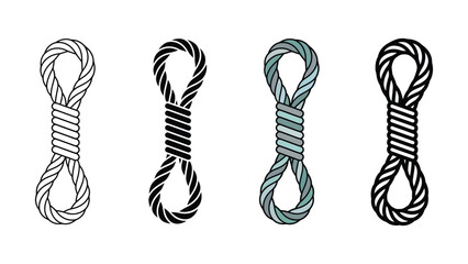 Collection of stylized rope loops and knots in different illustration styles © MSTSENOARA